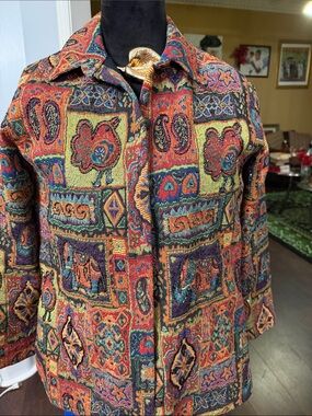 Chico's Multicolor Tapestry Patchwork Blazer